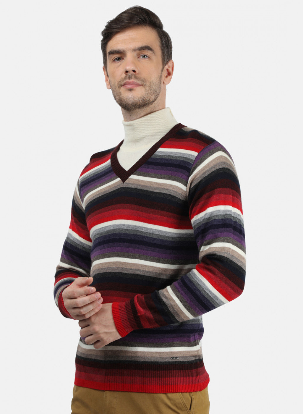 Men Multicolor Solid Pullover