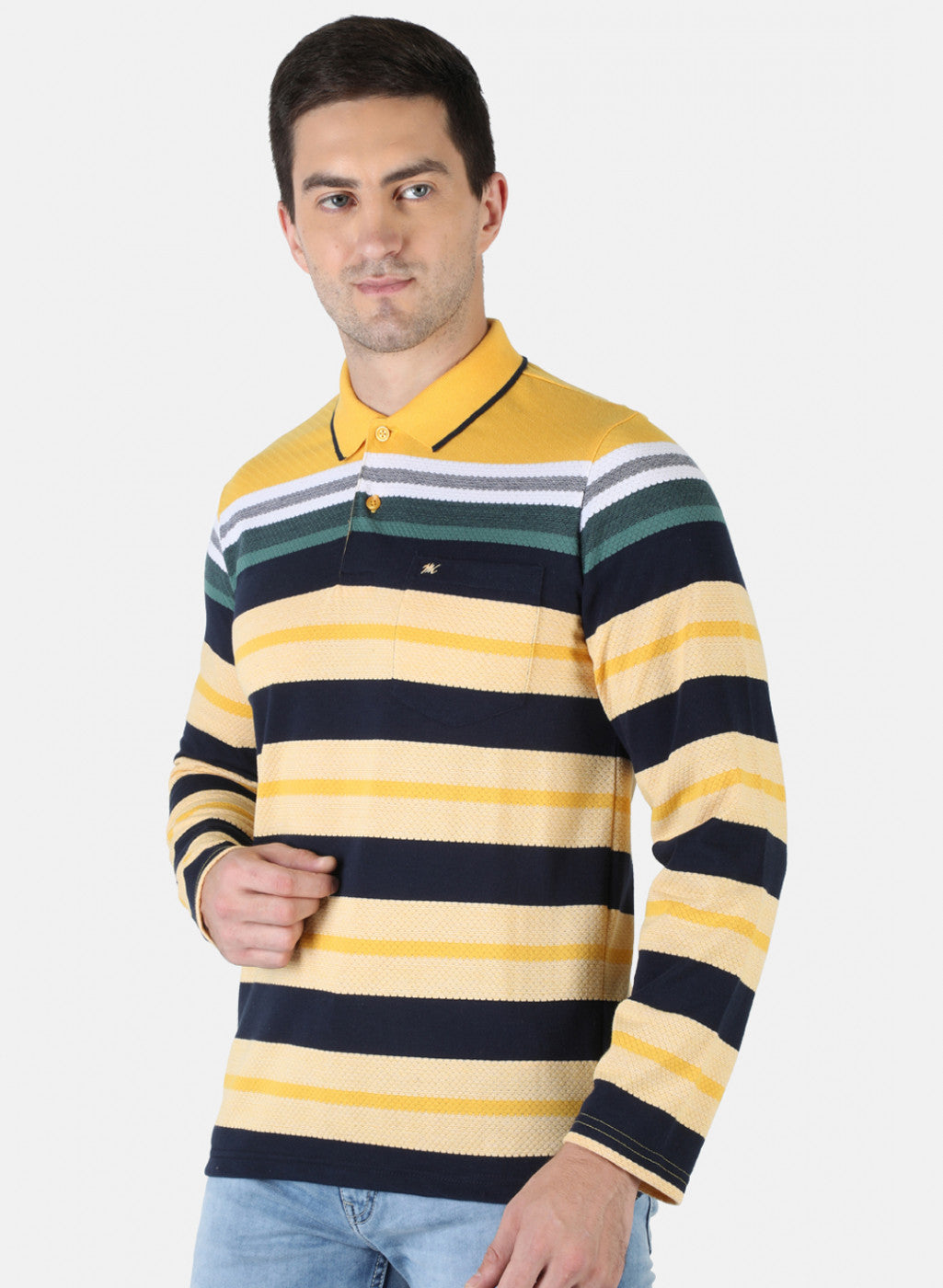 Men Yellow Stripe T-Shirt