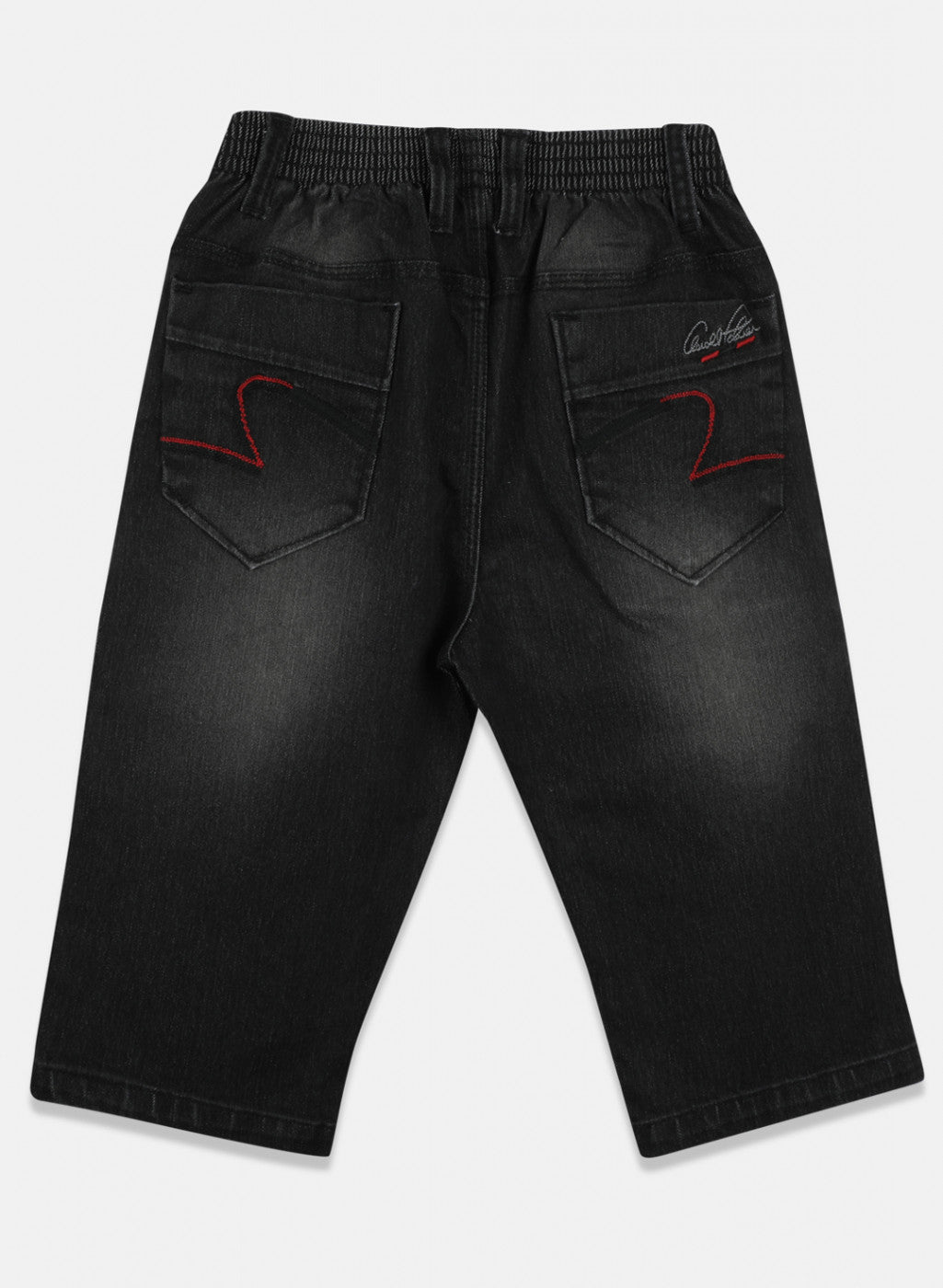 Boys Black Normal Wash Capri