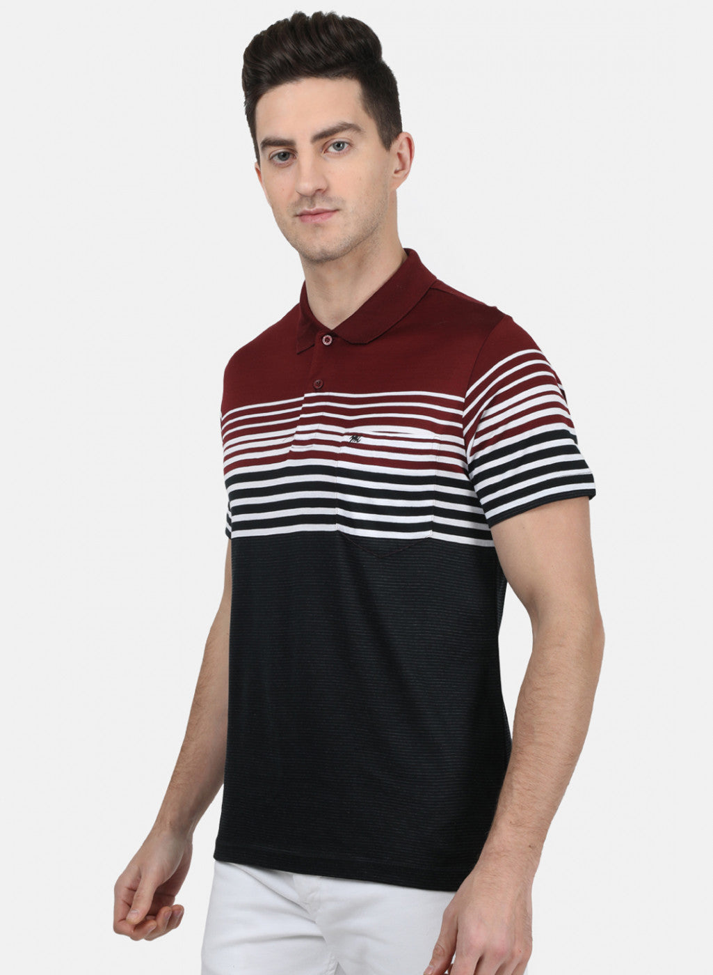 Mens Maroon Stripe T-Shirt