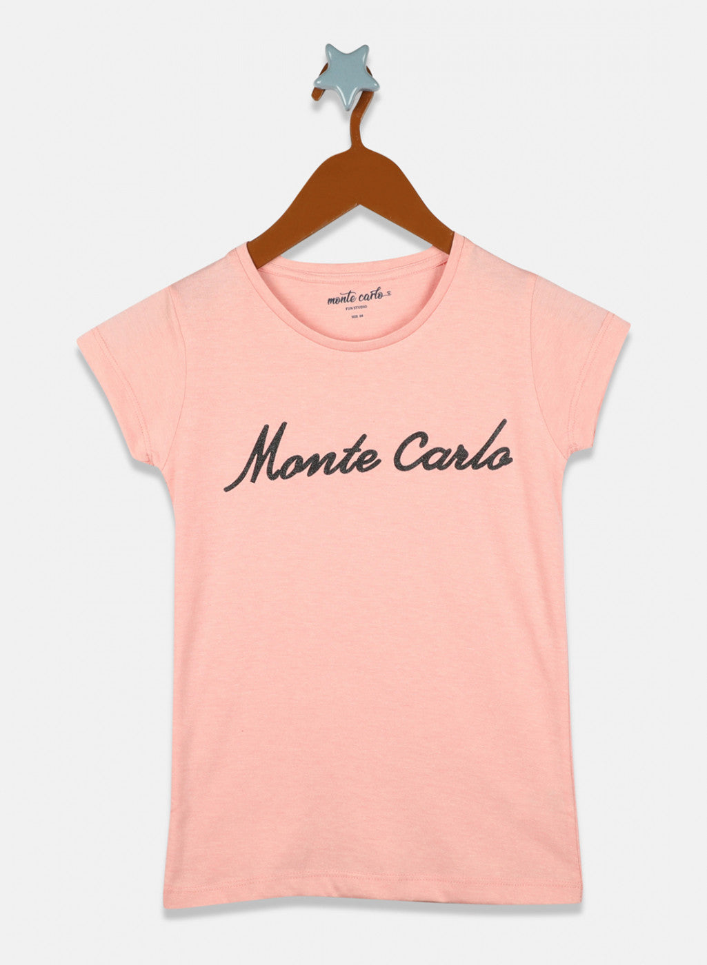 Girls Peach & Yellow Printed Top 2 Pc