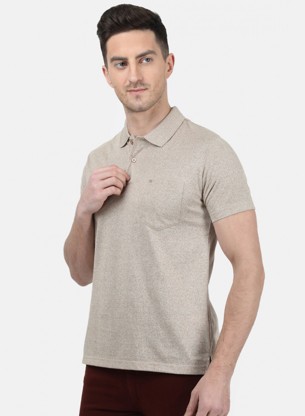Mens Khaki Plain T-Shirt