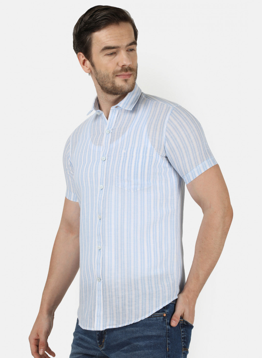 Mens Sky Blue Stripe Shirt
