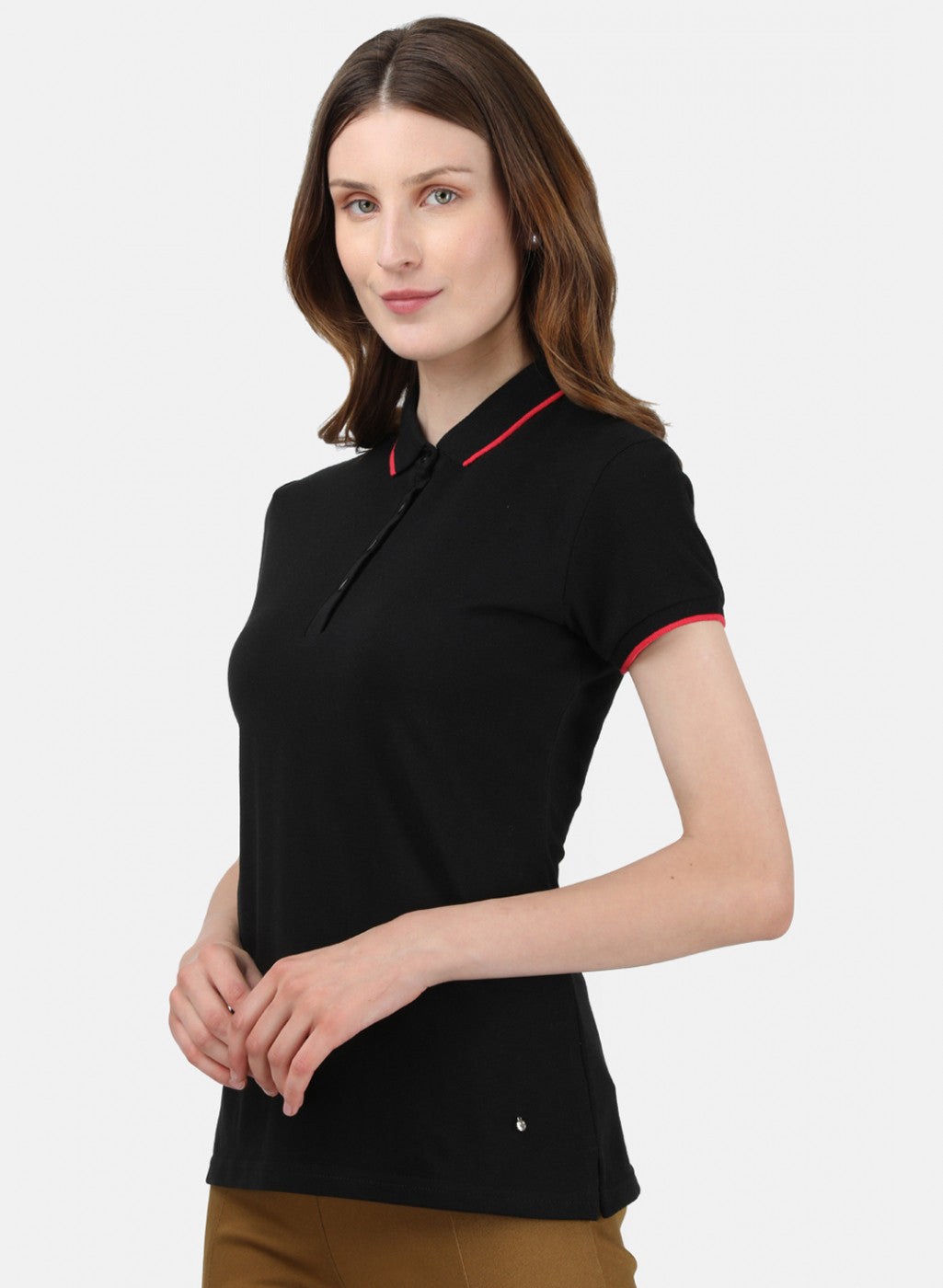 Womens Black Plain T-Shirt