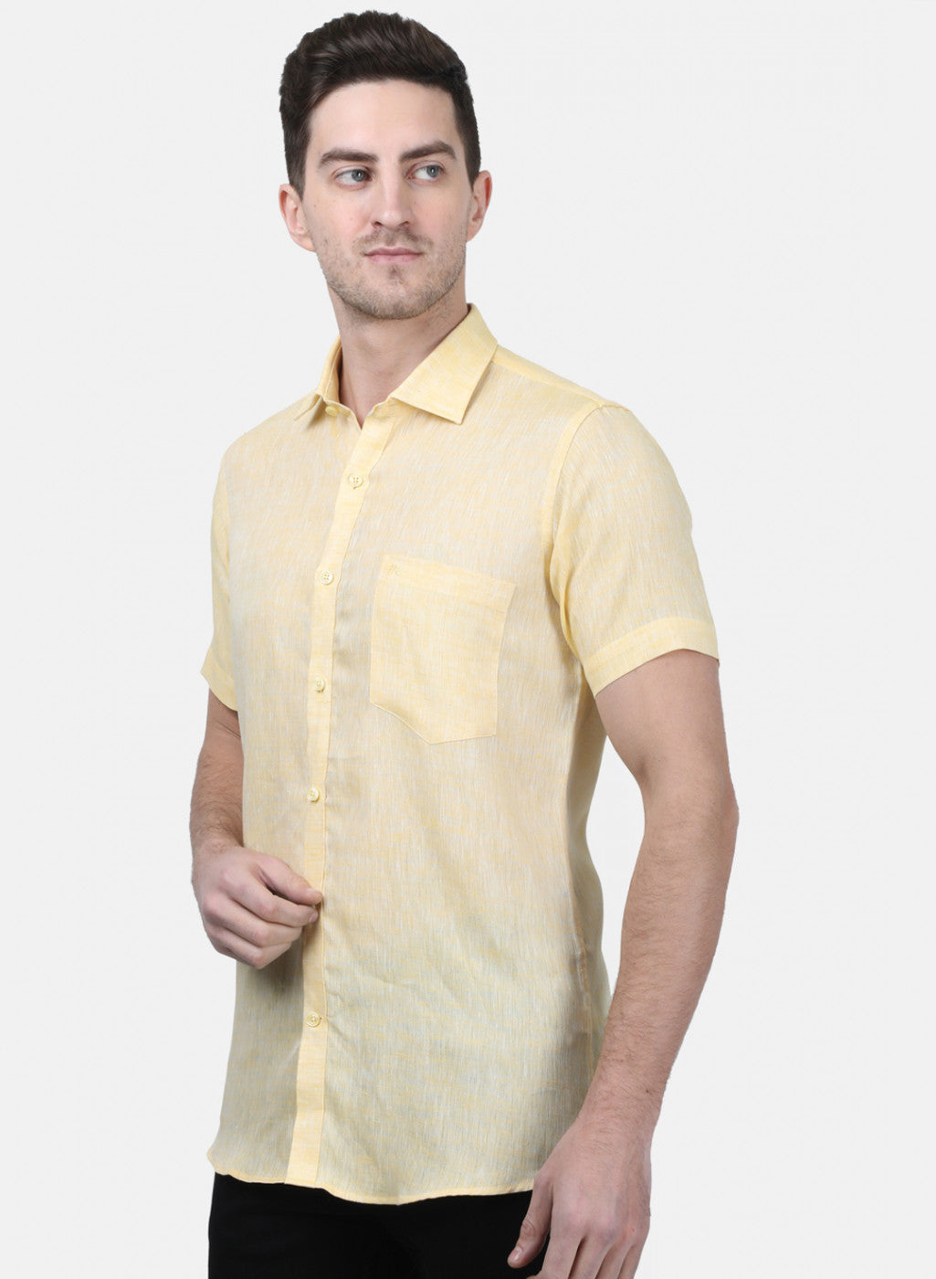 Mens Yellow Solid Shirts