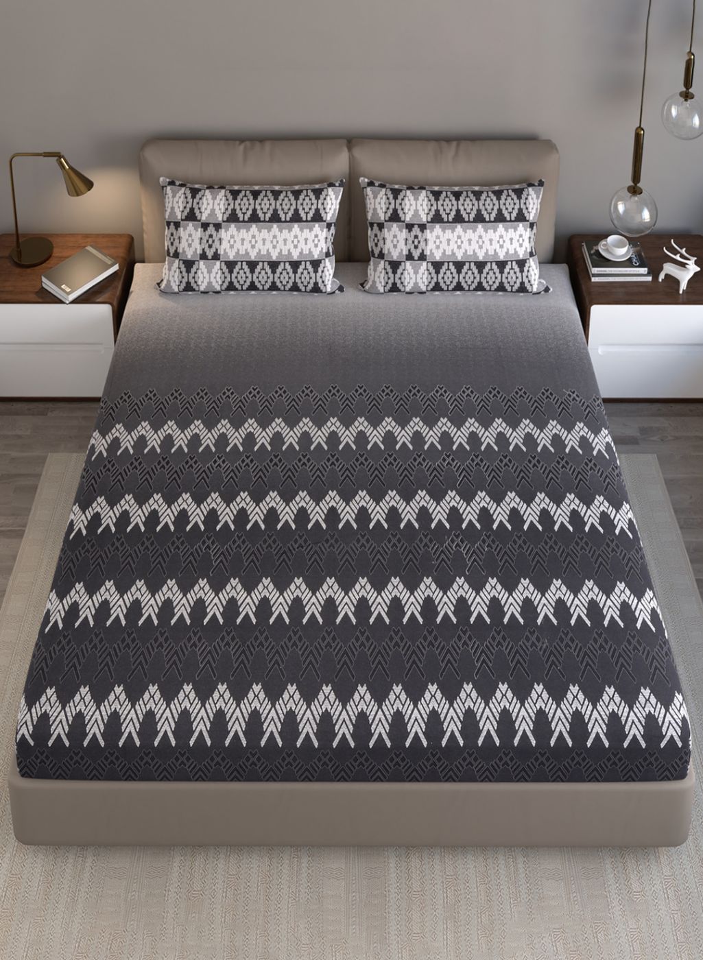 140TC Pure Cotton King Bedsheet with 2 Pillow Covers