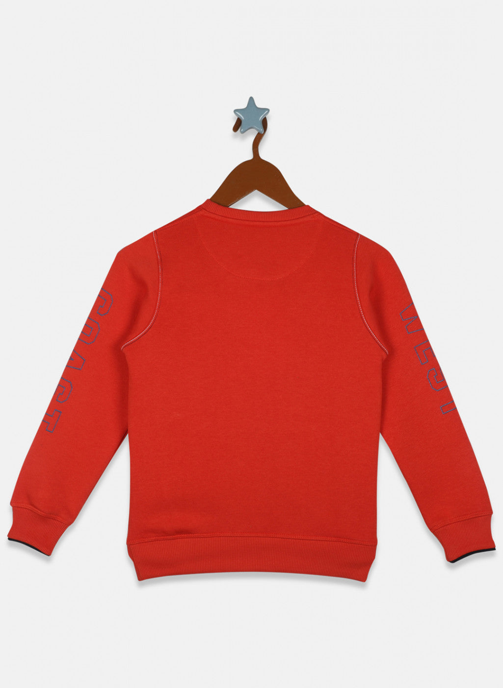 Boys Orange Printed Sweatshirt