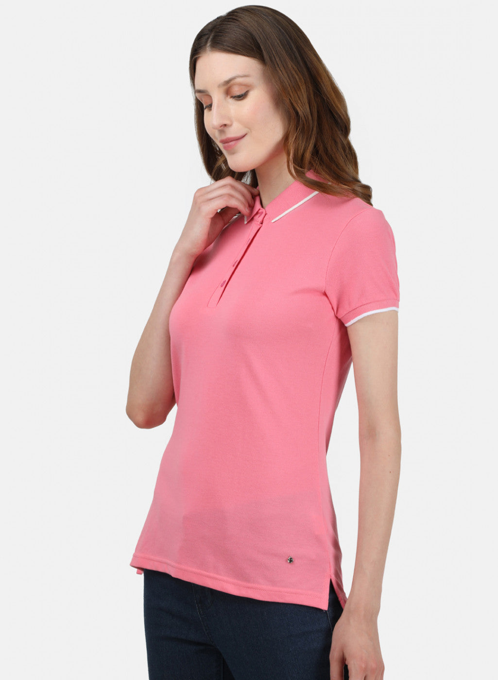 Womens Light Pink Plain T-Shirt