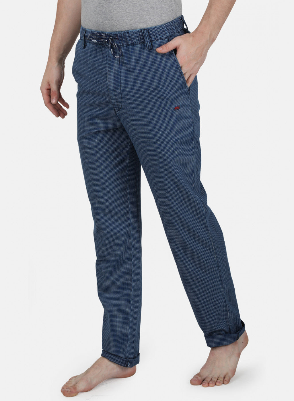 Mens Blue Check Lower