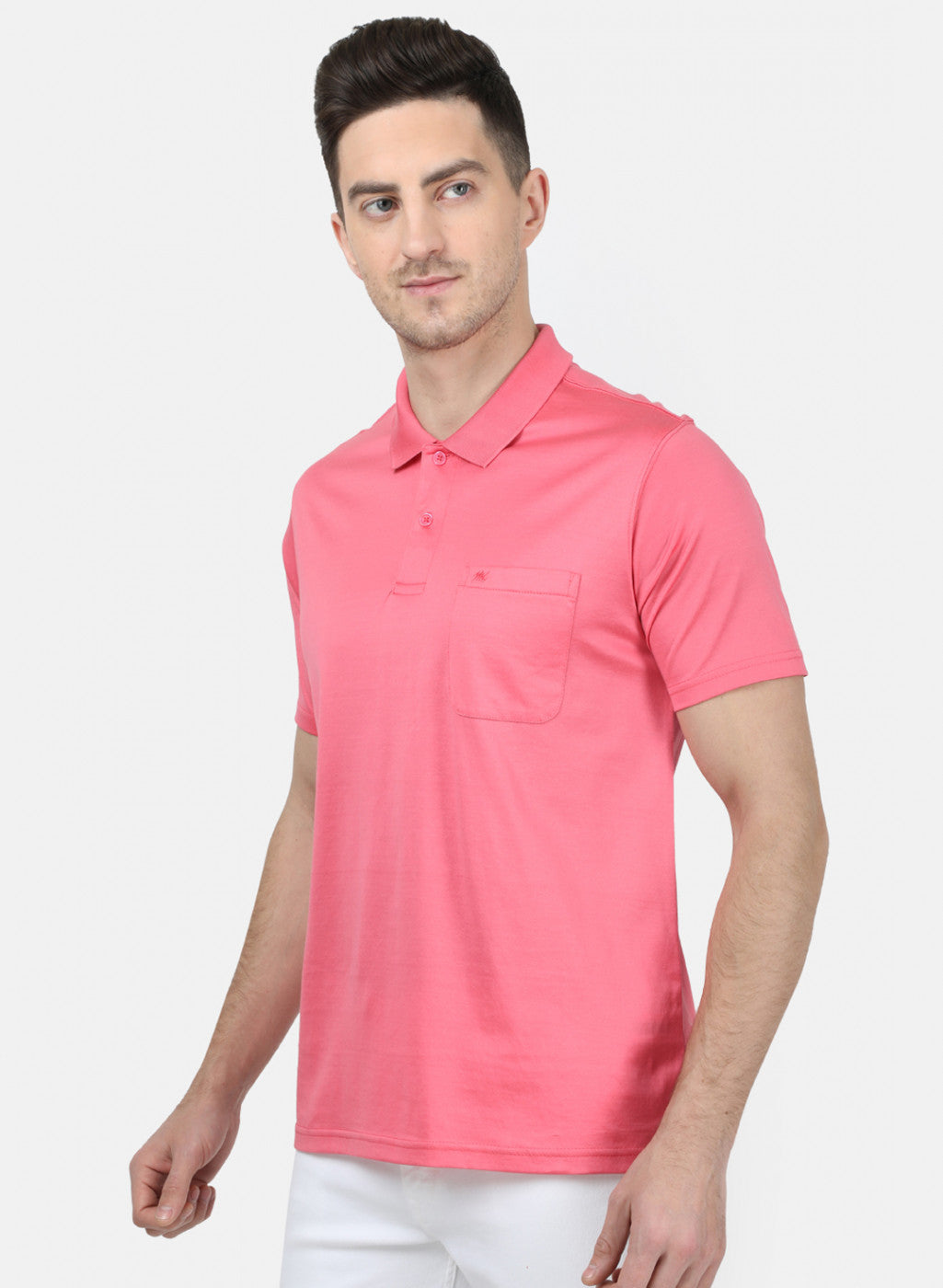 Mens Pink Plain T-Shirt