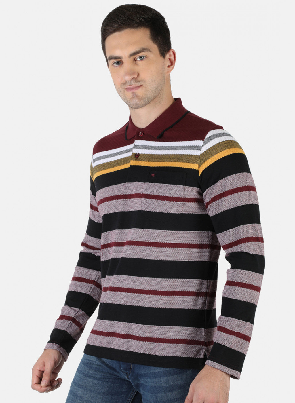 Men Maroon Stripe T-Shirt