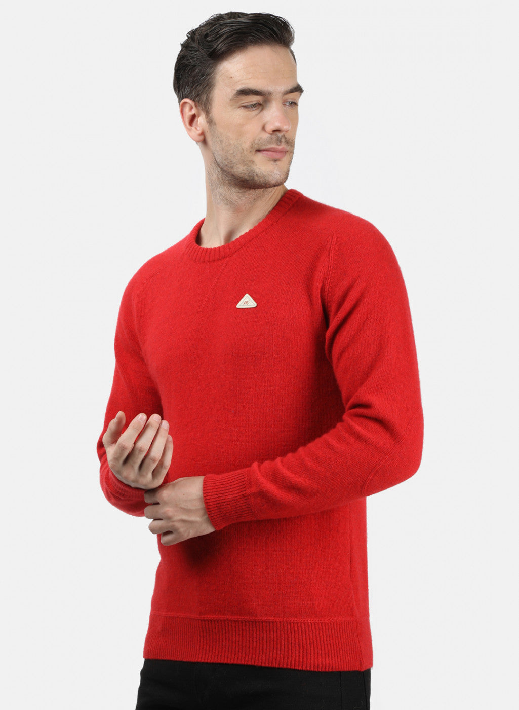 Men Red Solid Pullover