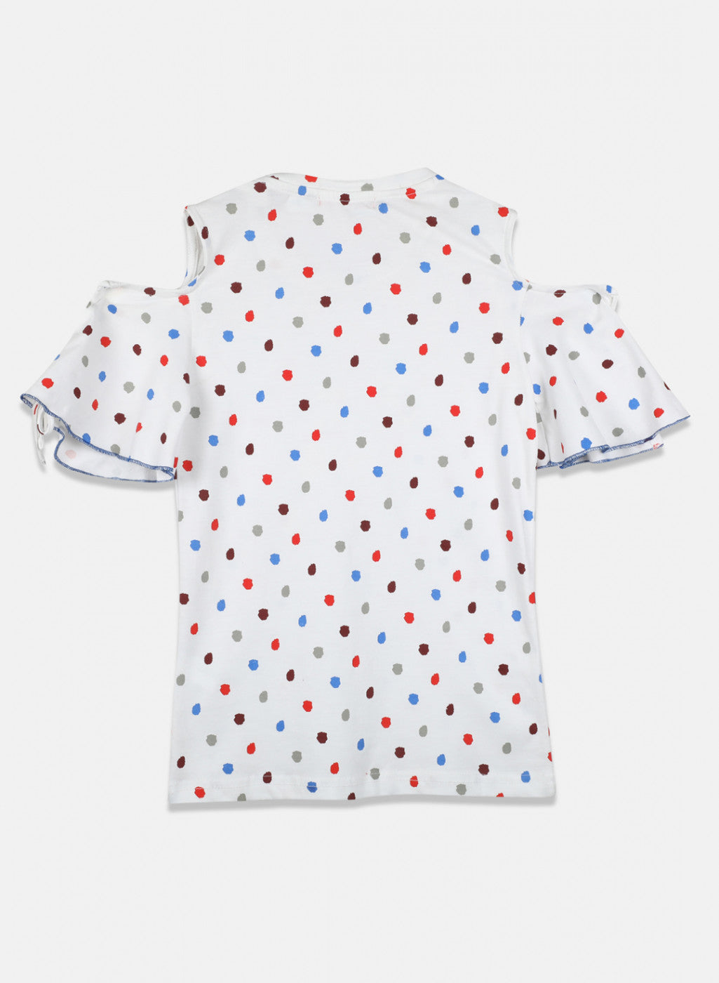 Girls White Printed Top