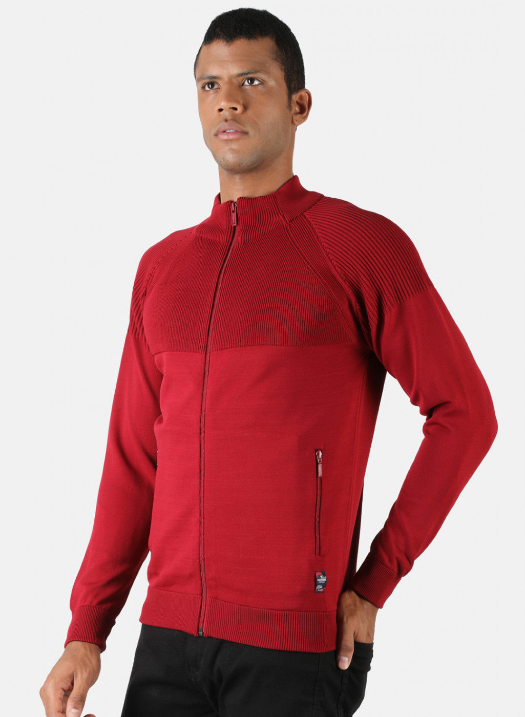 Men Maroon Solid Pullover