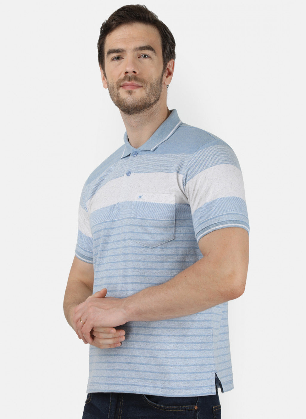 Mens Sky Blue Stripe T-Shirt