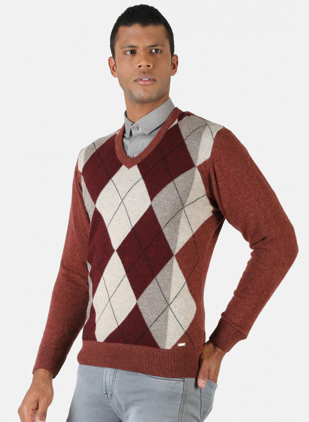 Men Multicolor Solid Pullover