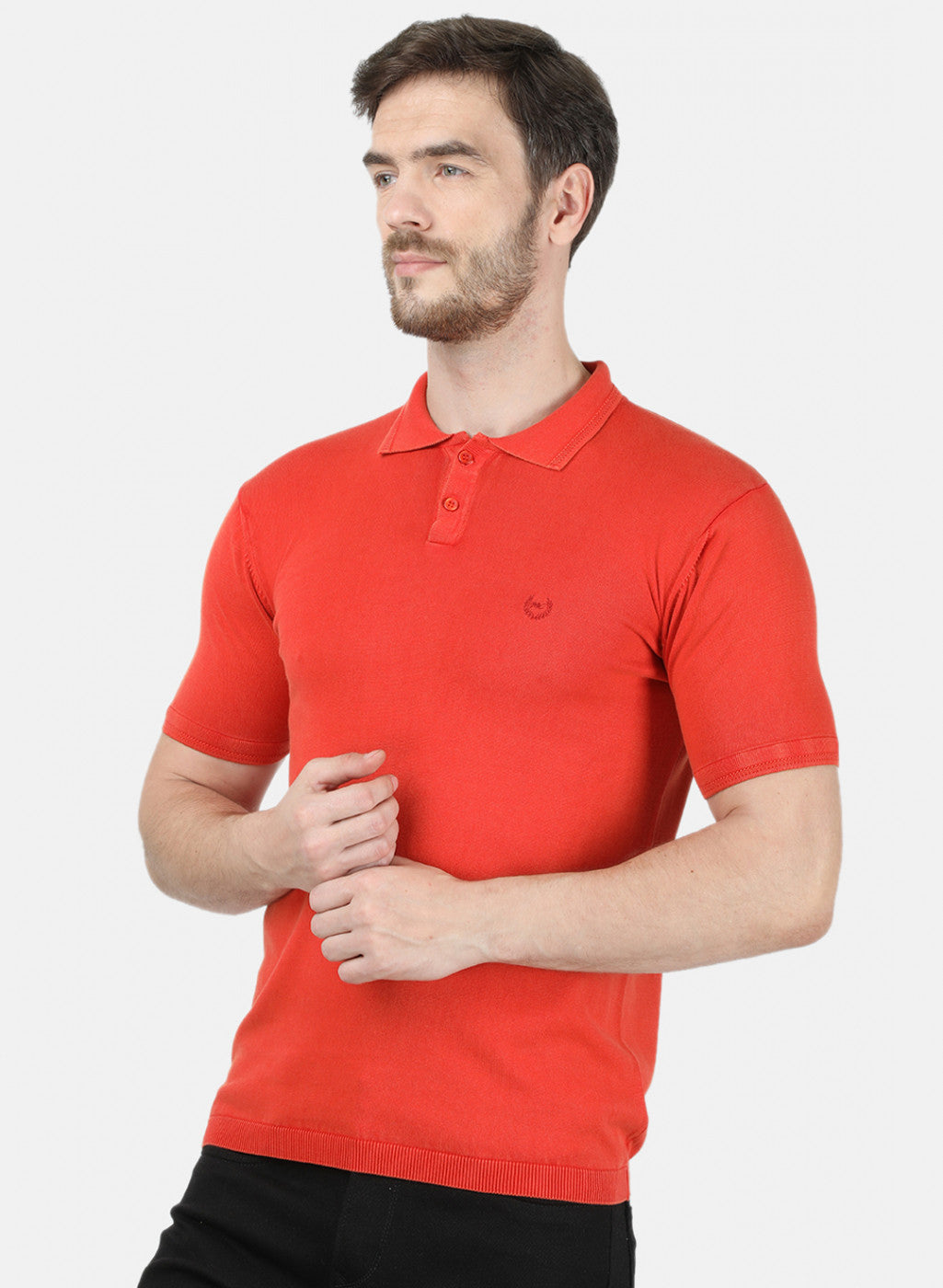 Mens Red Plain T-Shirt