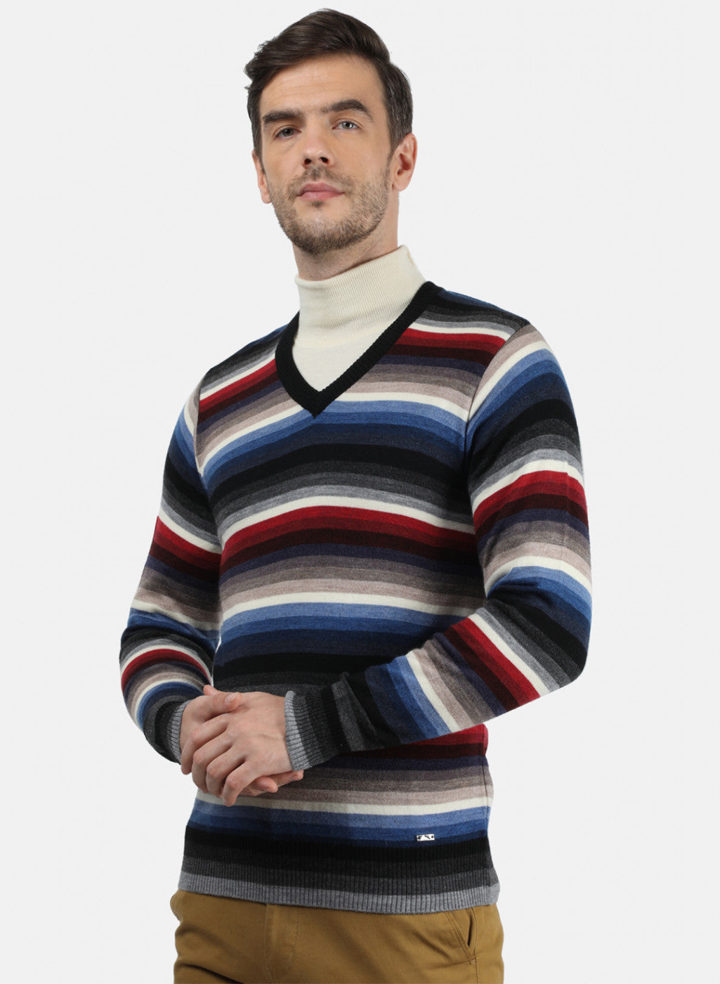 Men Multicolor Solid Pullover