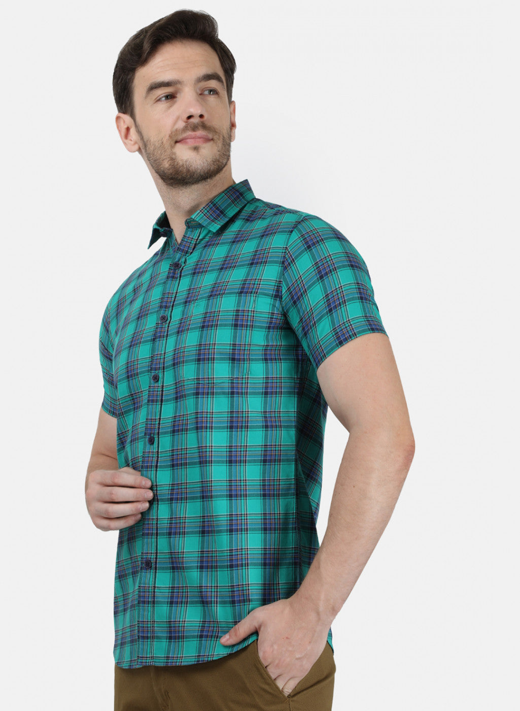 Mens Green Check Shirts