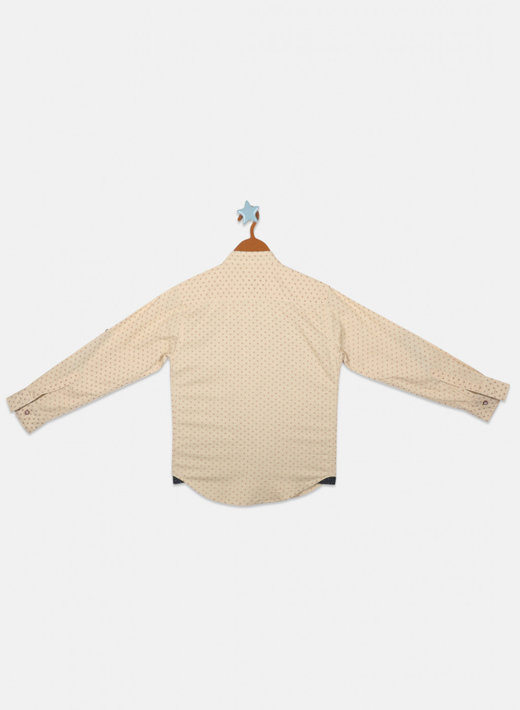 Boys Khaki Printed Shirt