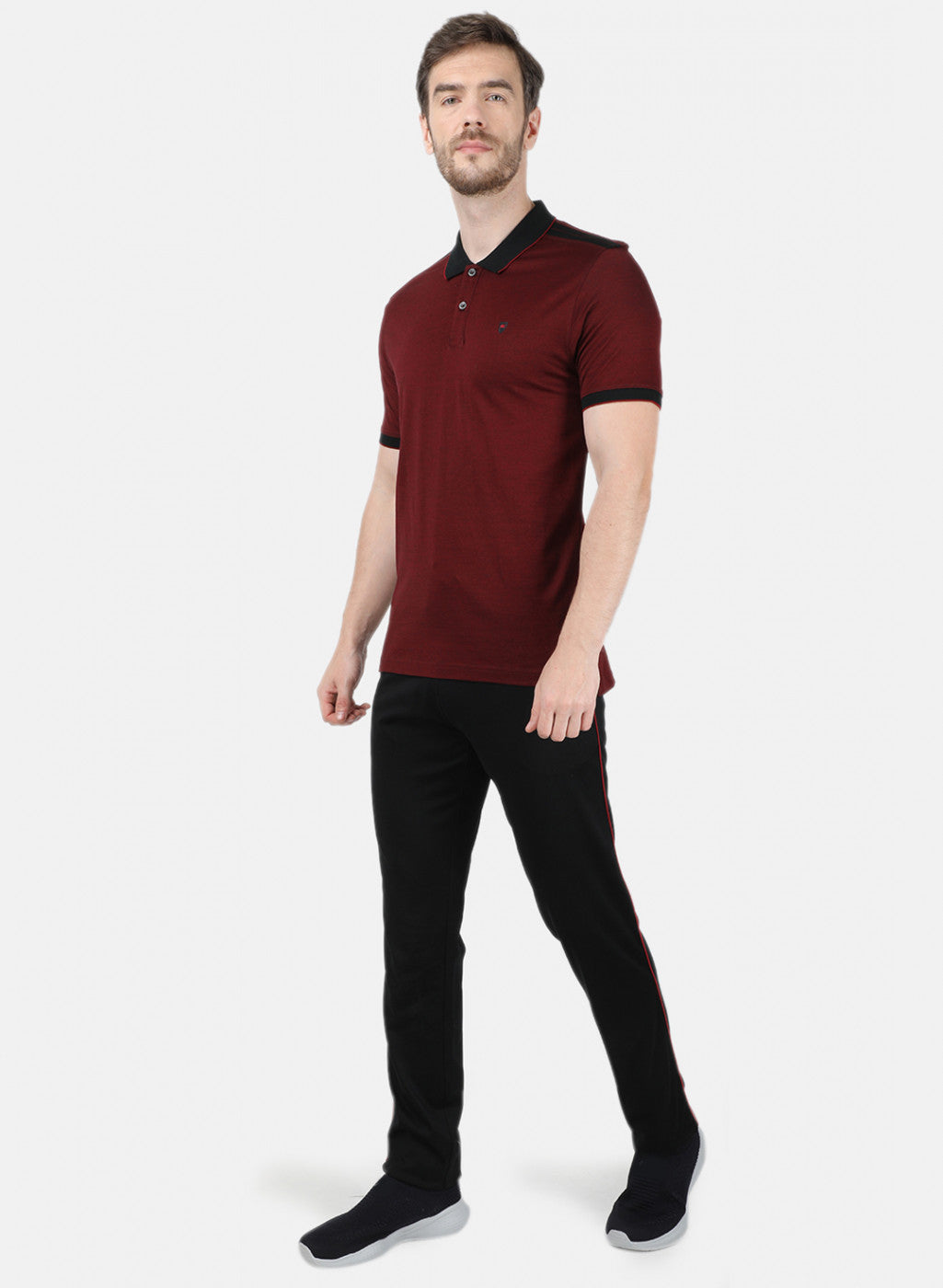 Mens Maroon Stripe Lower Set