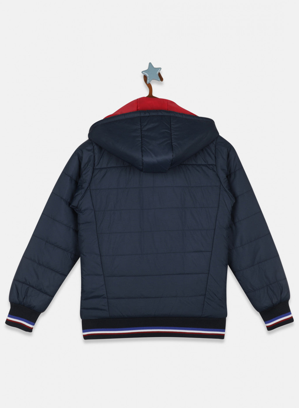 Boys Blue Solid Jacket
