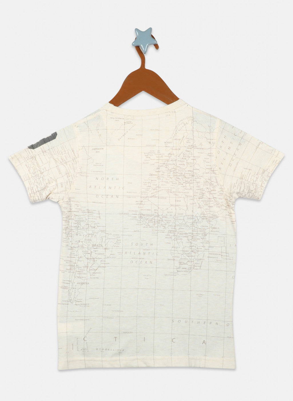 Boys Beige Printed T-Shirts