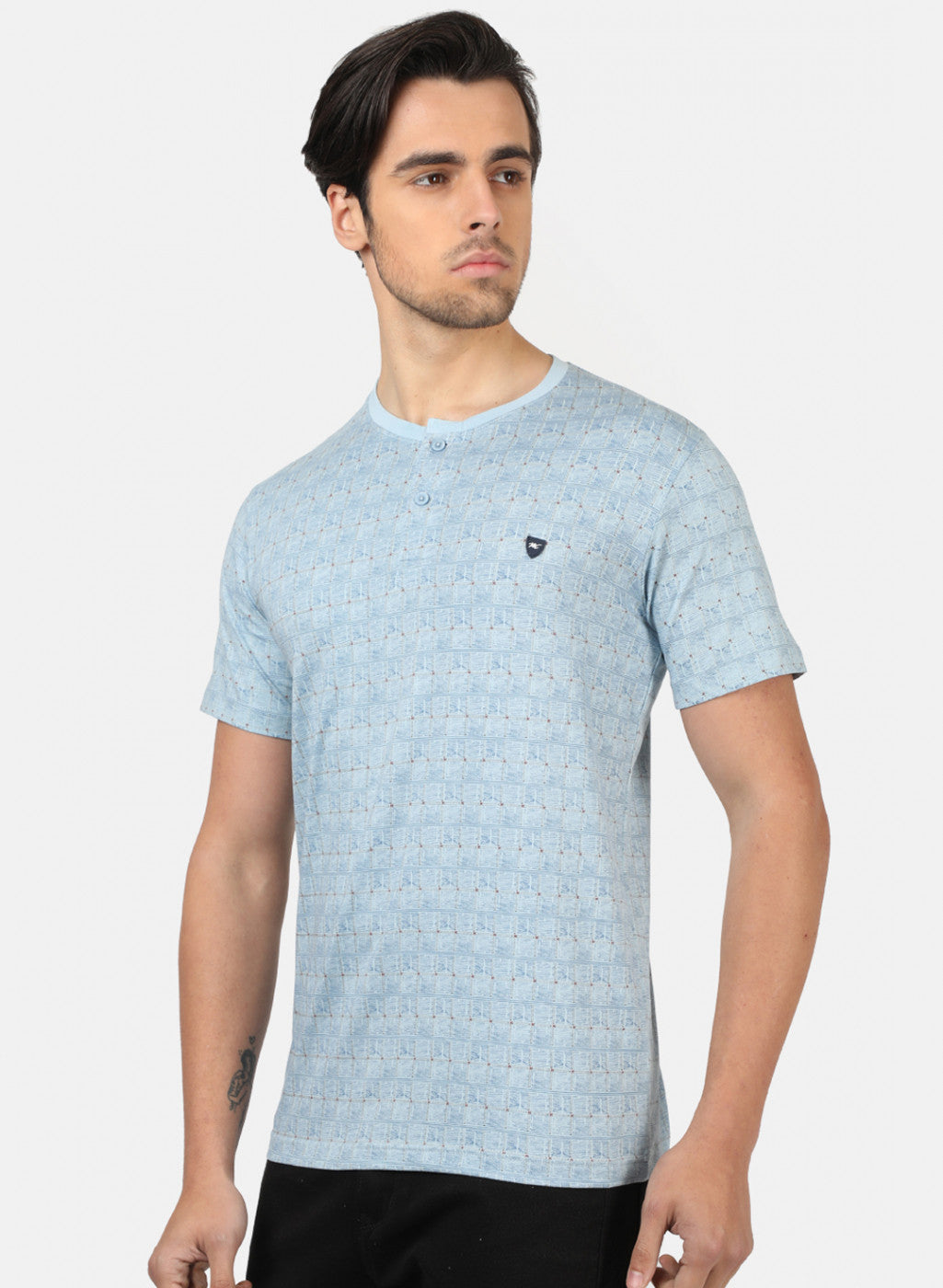 Men Blue Printed T-Shirts