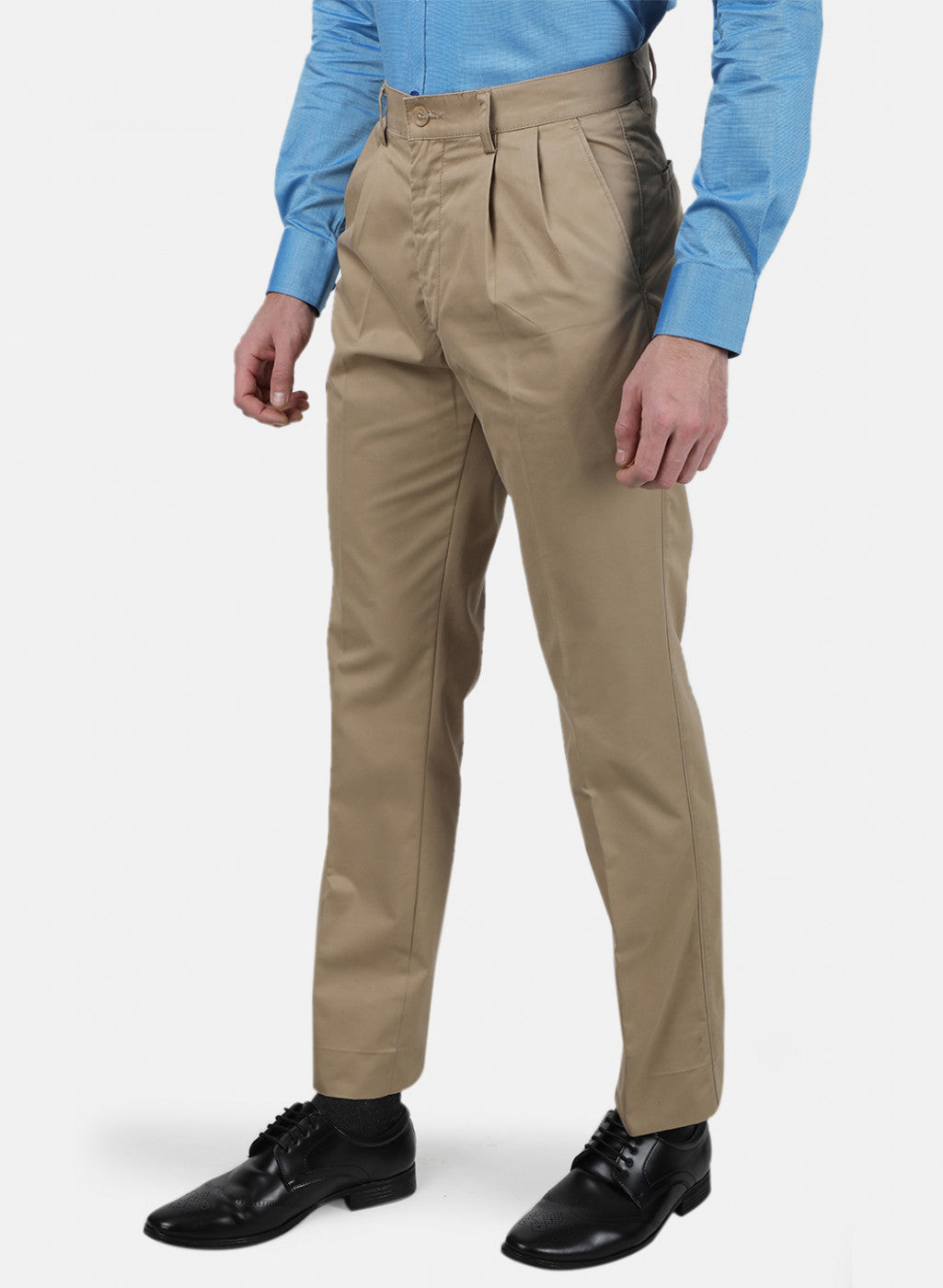 Mens Khaki Regular Trouser