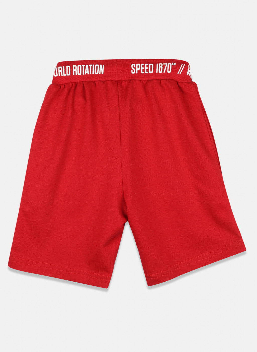 Boys Red Printed Bermuda