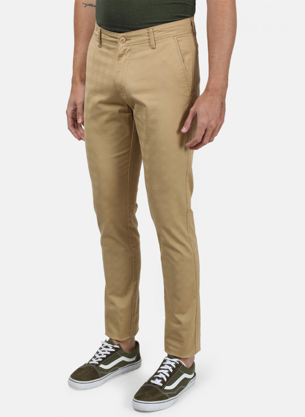 Men Brown Check Trousers