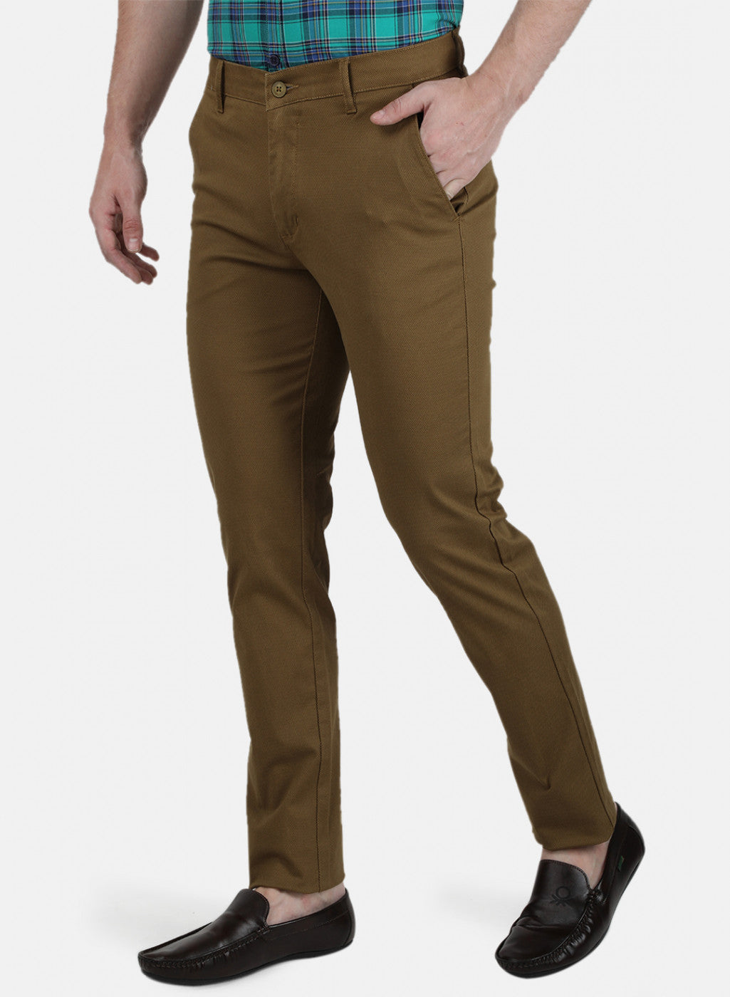 Mens Olive Printed Trousers