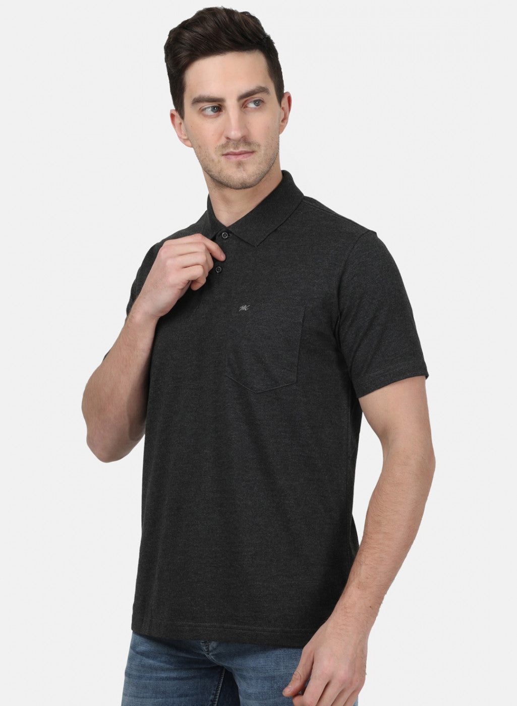Mens Grey Plain T-Shirt