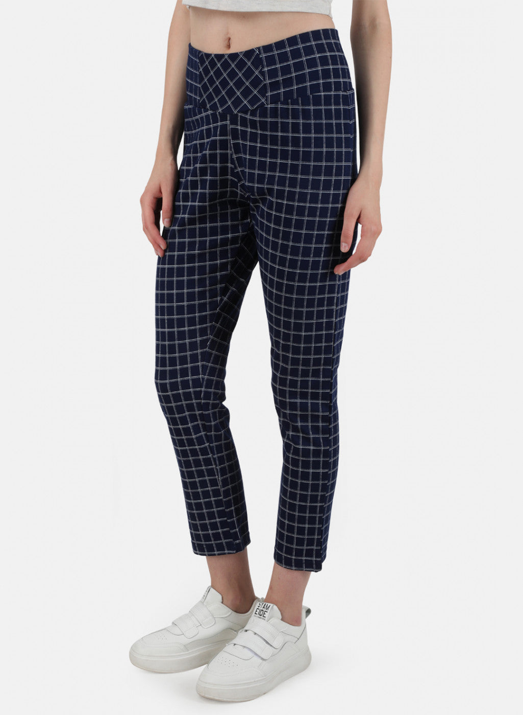 Womens Bluish Purple Jaquard Jegging