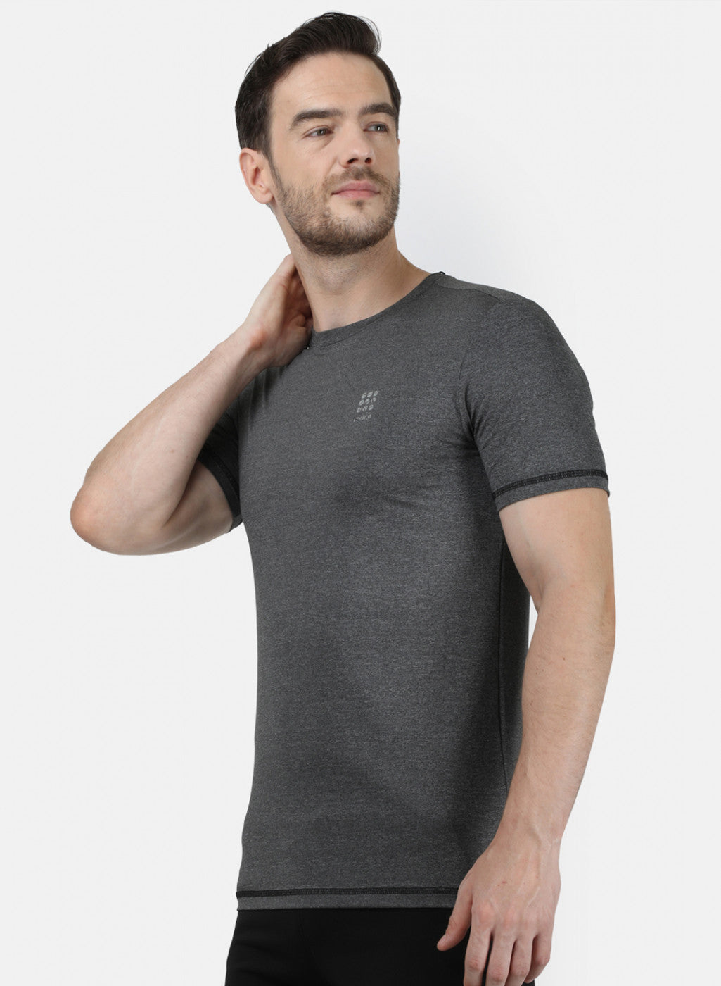 Rock.it Men Grey Plain T-Shirt