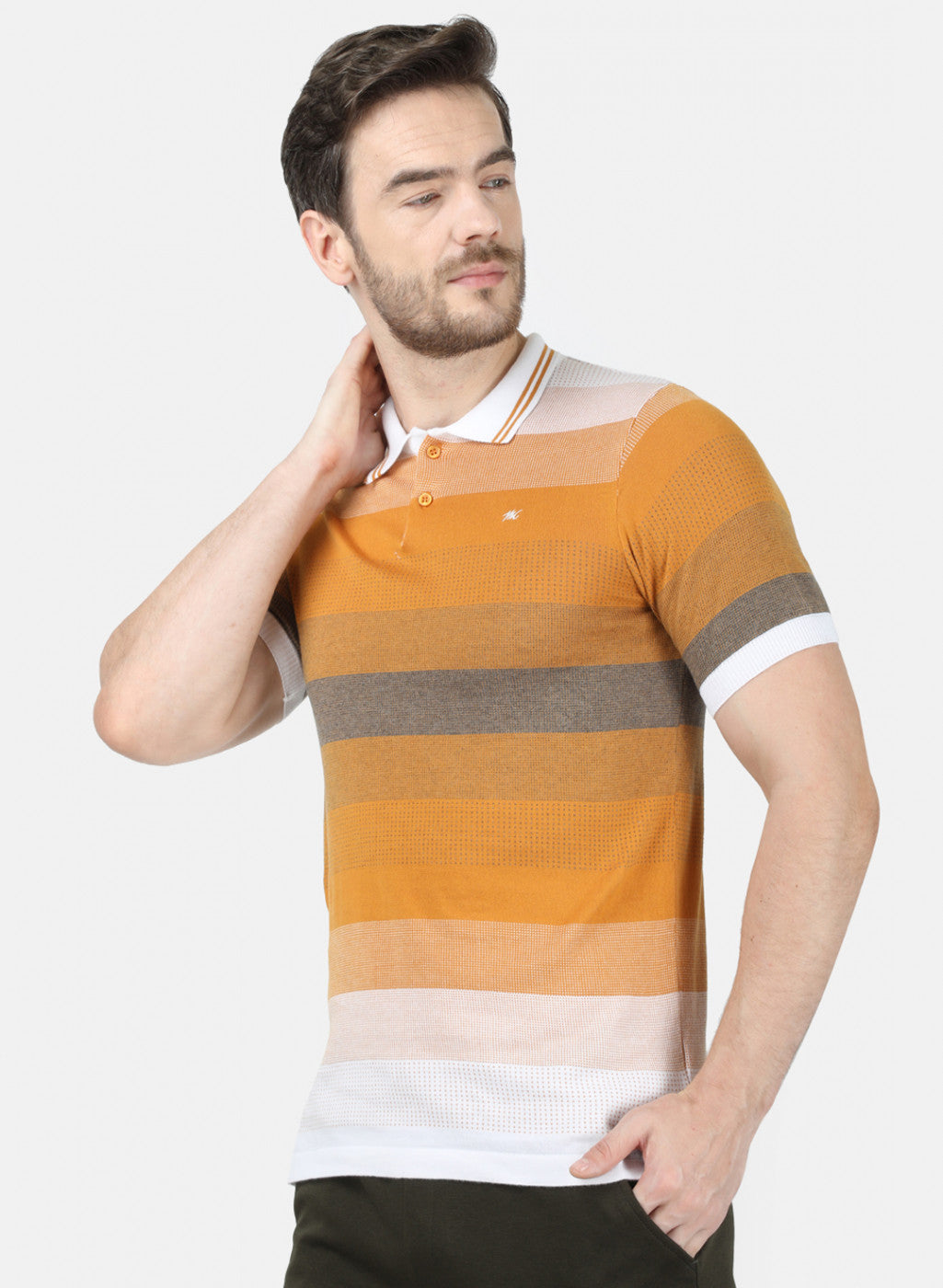 Mens Mustard Plain T-Shirt