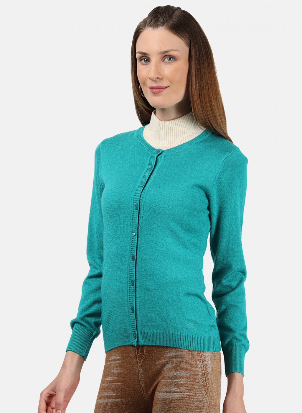 Women Light Green Solid Cardigan