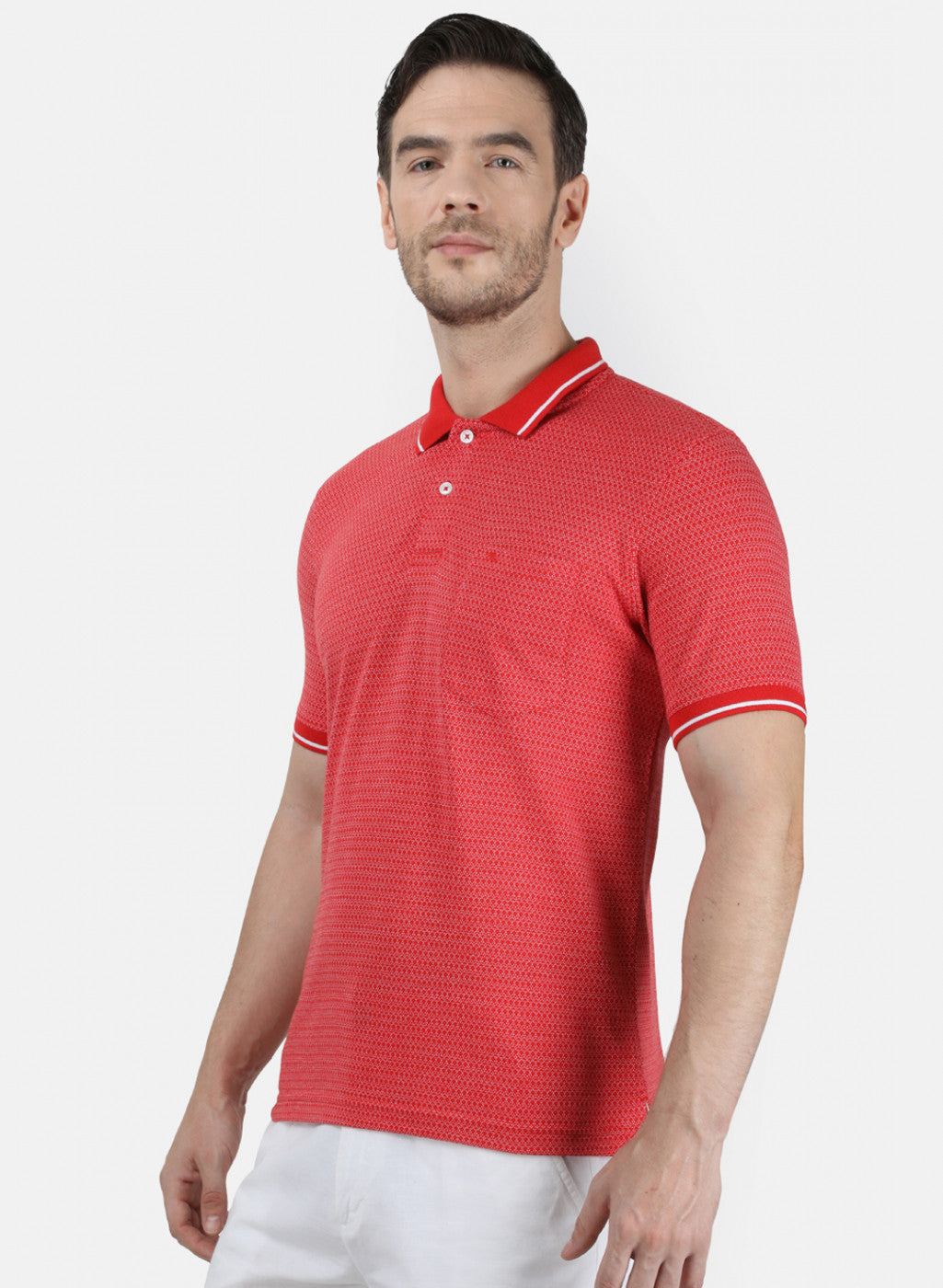 Mens Red Jaquard T-Shirt