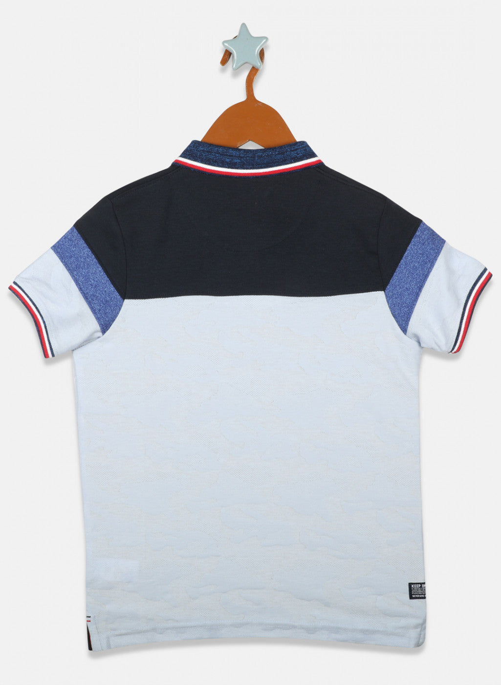 Boys Sky Blue Jaquard T-Shirts