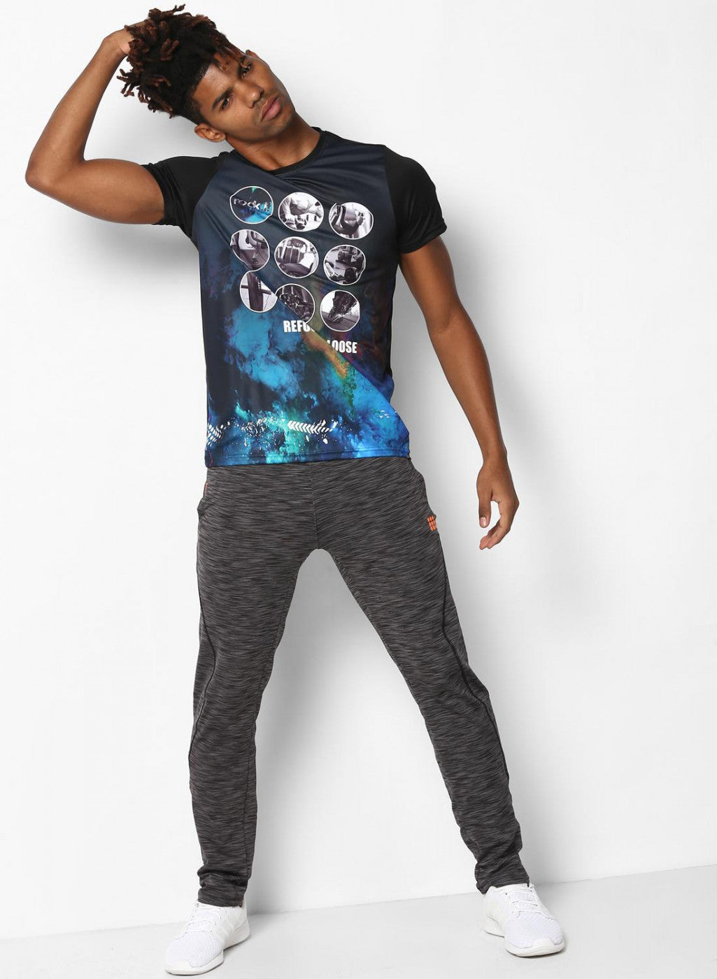 Rock.it Black Round Neck Smart Fit T-Shirt