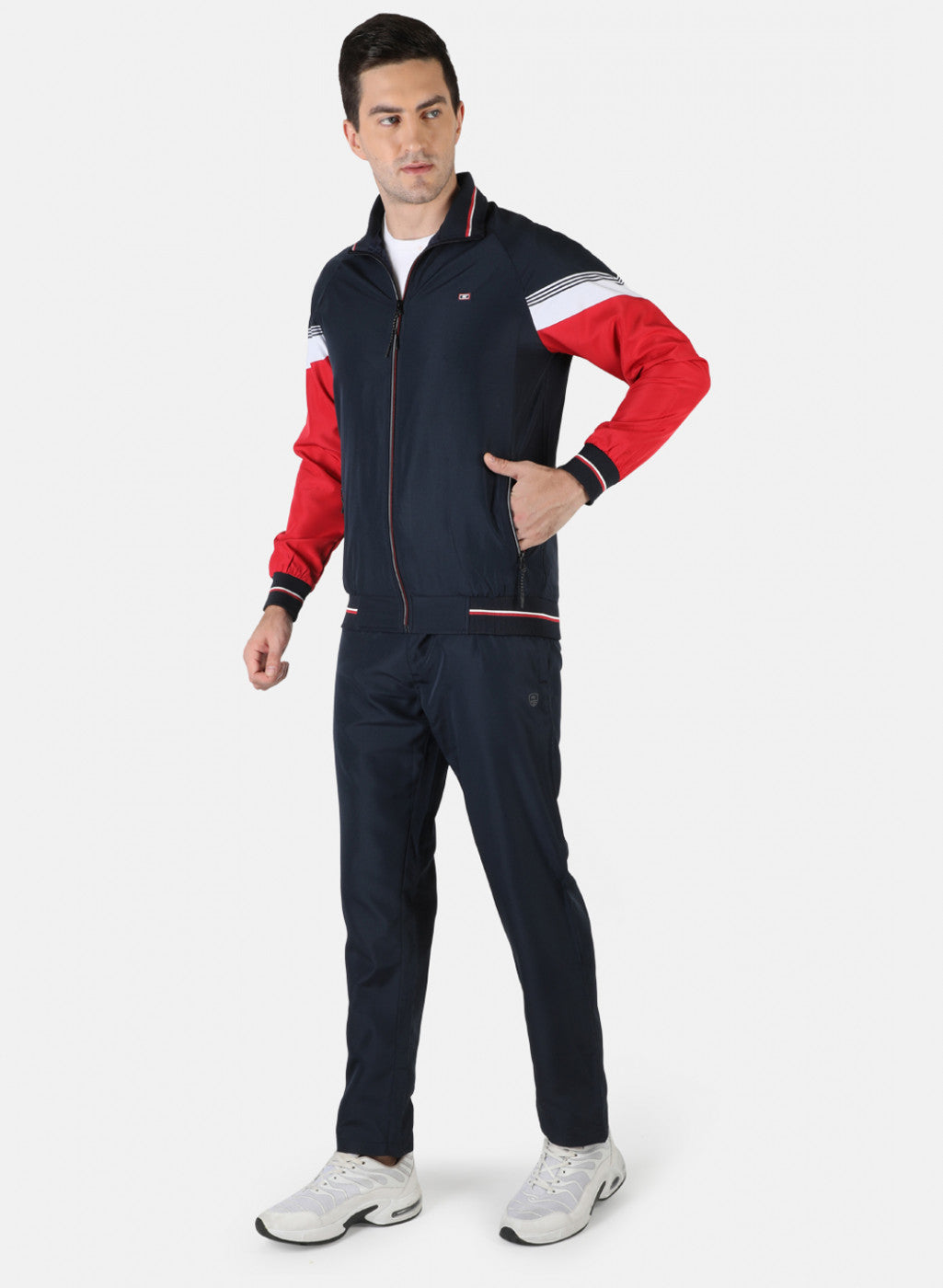 Men NAvy Blue Plain Tracksuit