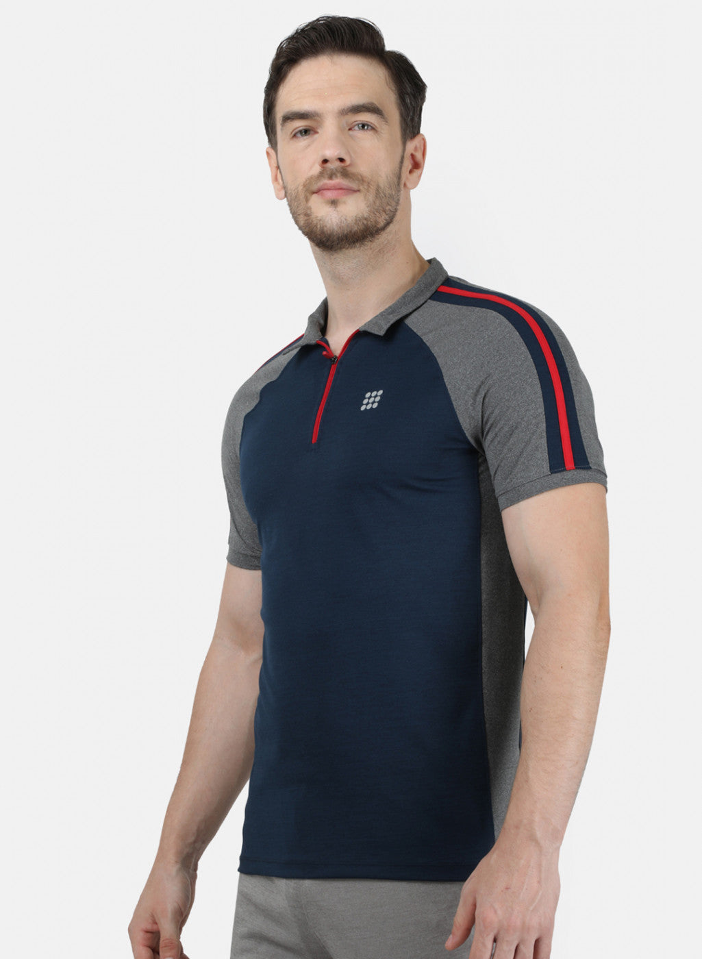 Rock.it Men Navy Blue Plain T-Shirt