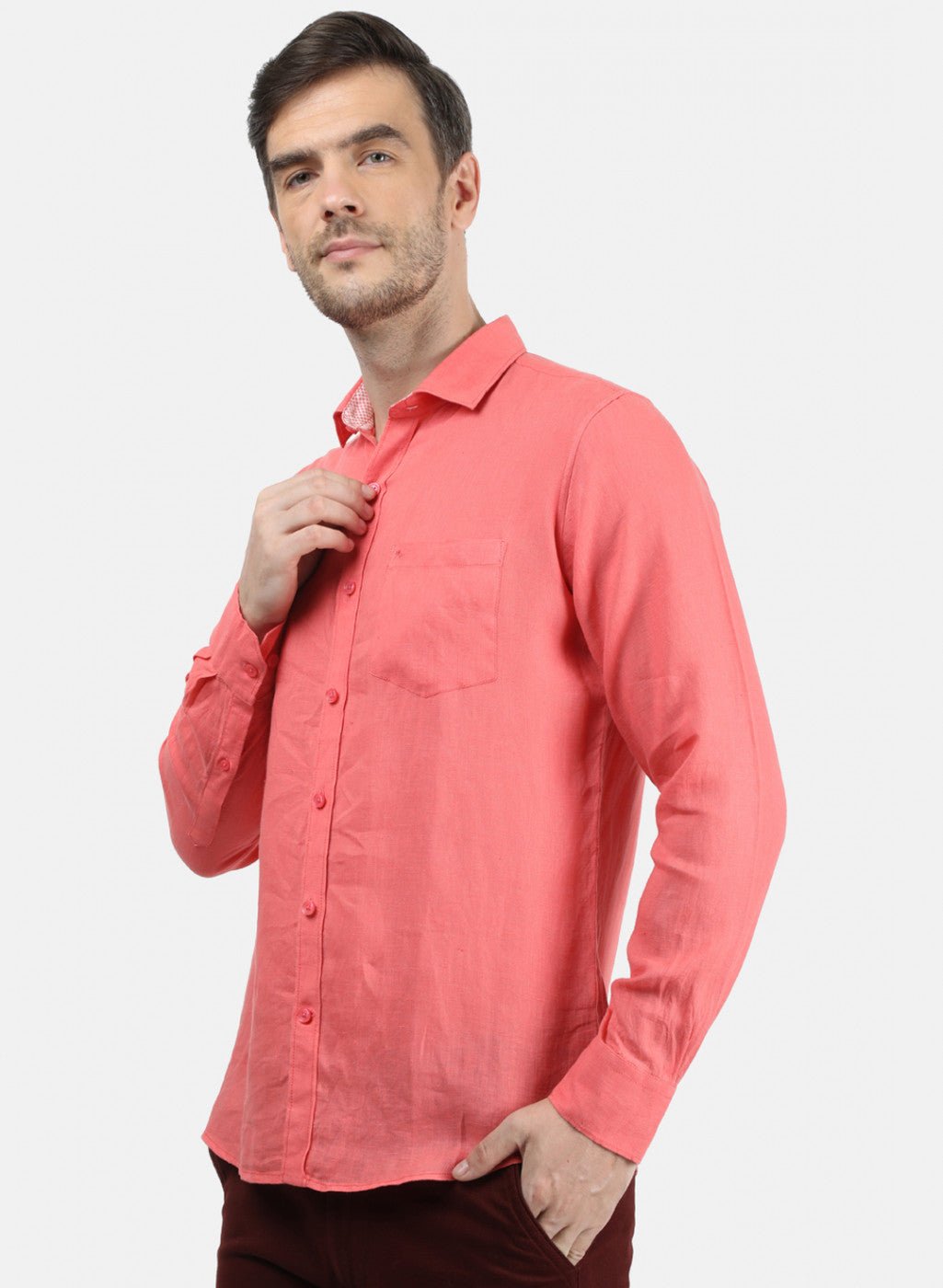 Men Pink Solid Shirt