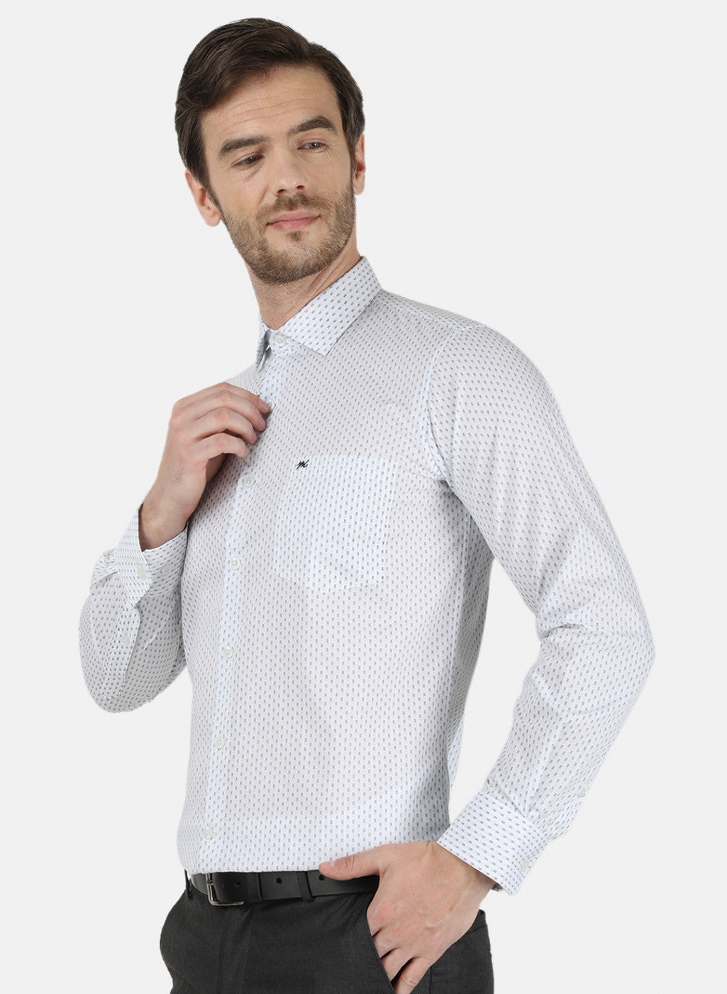 Mens Blue Printed Shirt