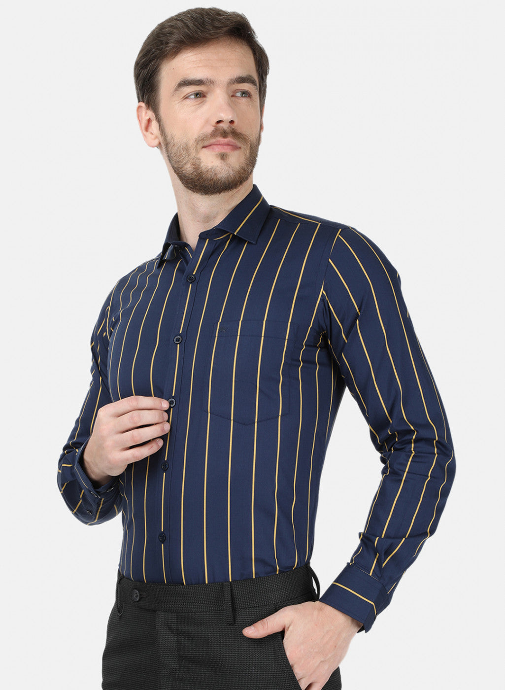 Mens NAvy Blue Stripe Shirt