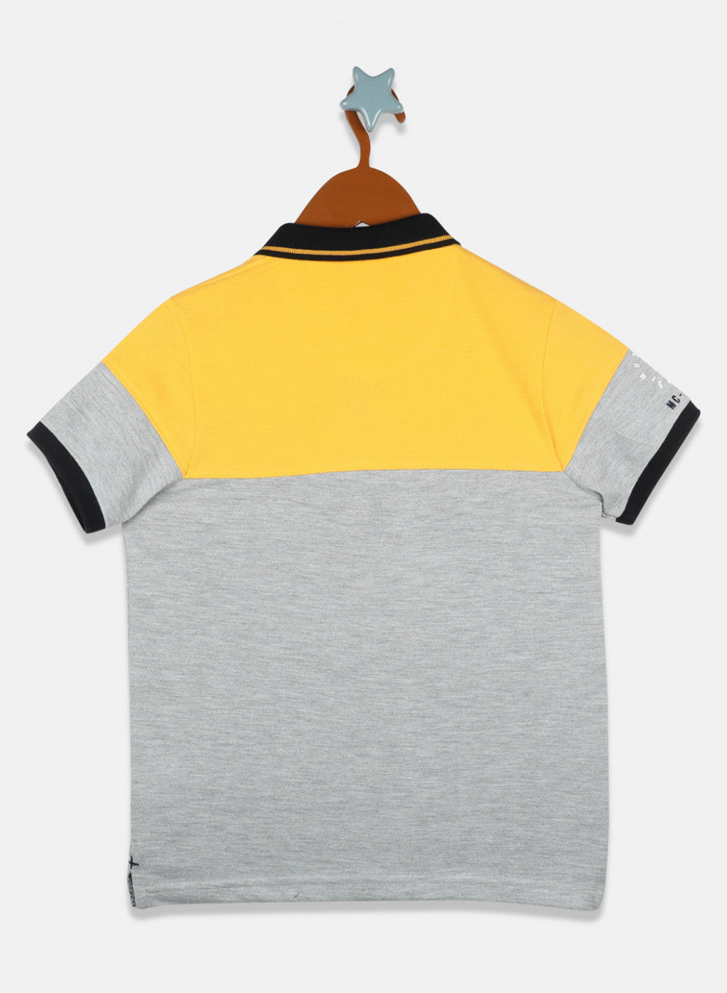 Boys Mustard & Grey Printed T-Shirt