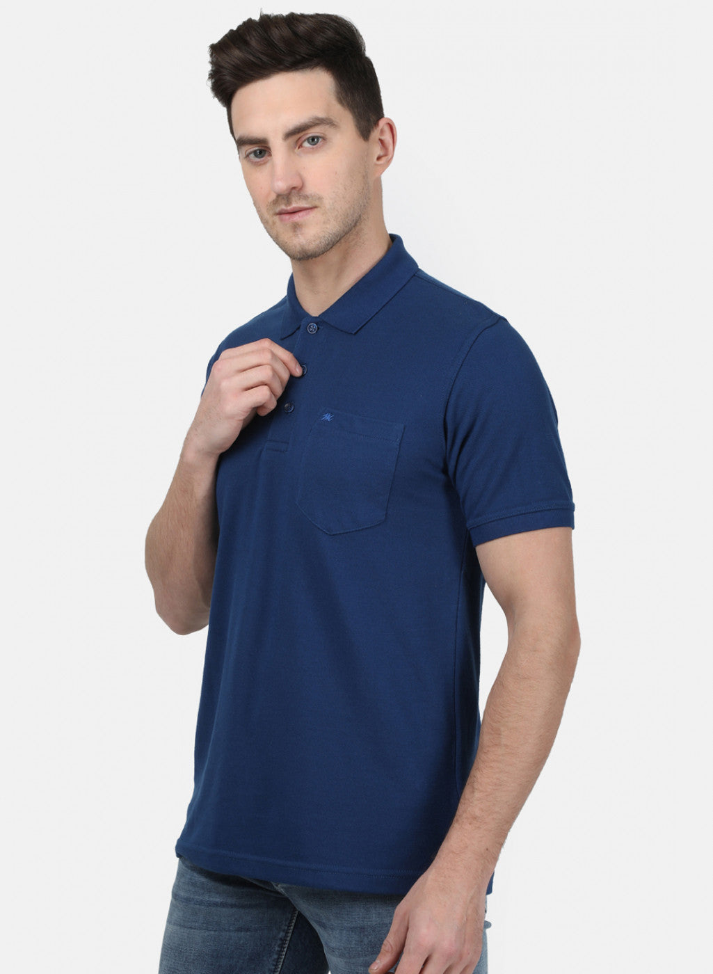 Mens Blue Plain T-Shirt