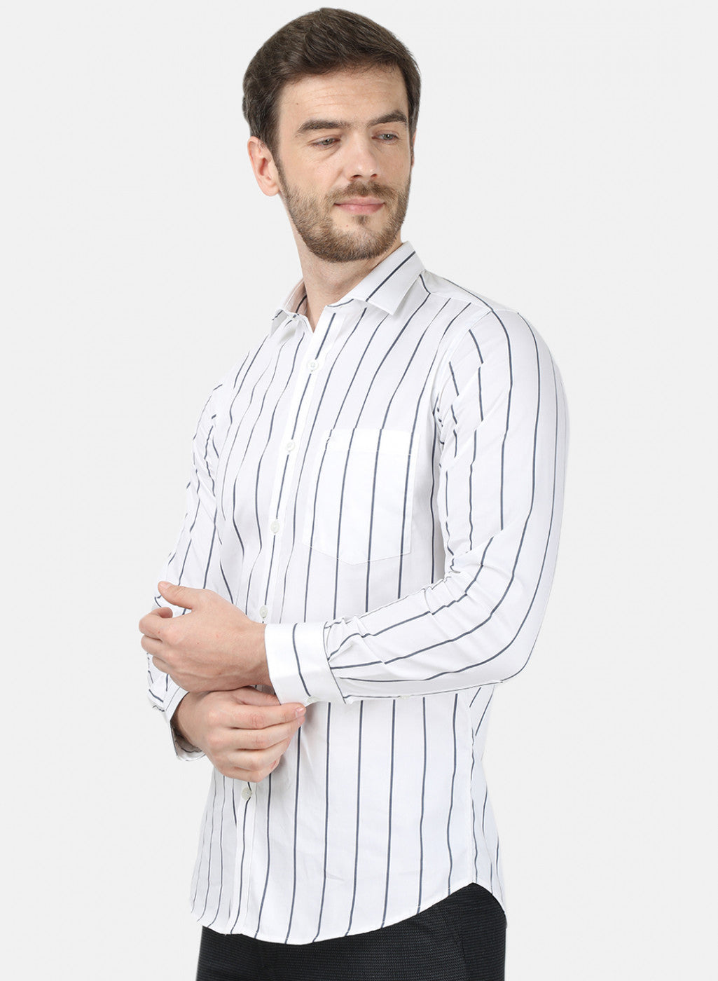 Mens White Stripe Shirt