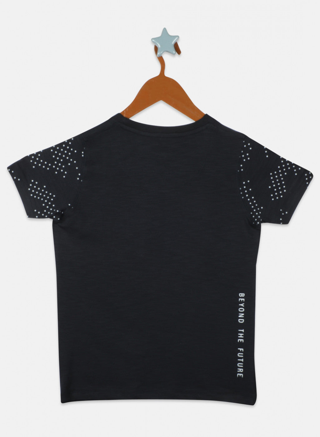 Boys Navy Blue Printed T-Shirts