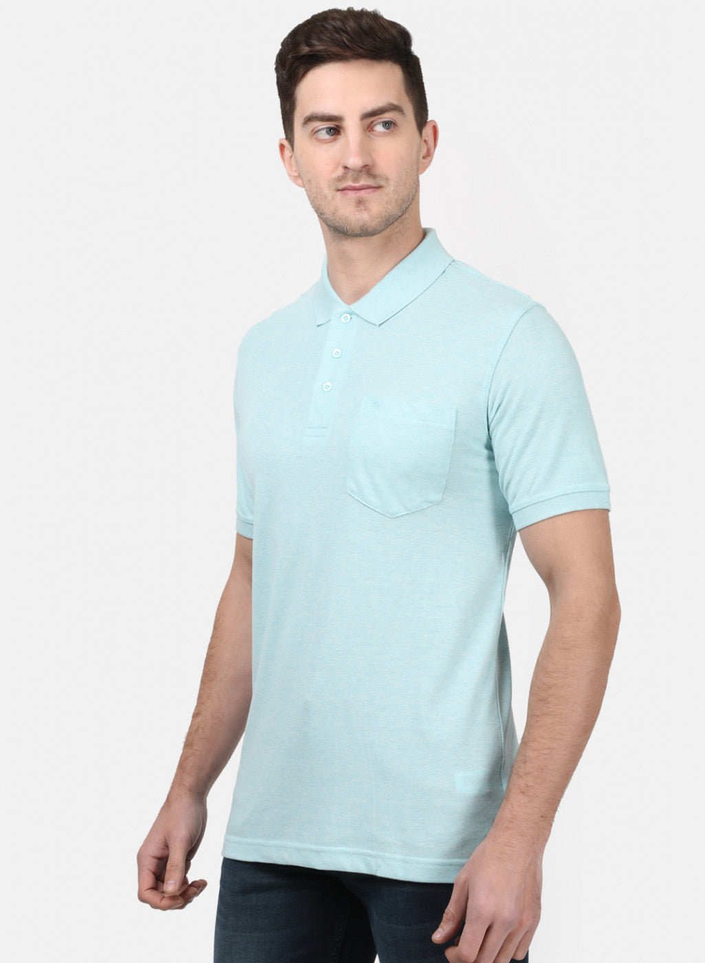 Mens Sky Blue Plain T-Shirts